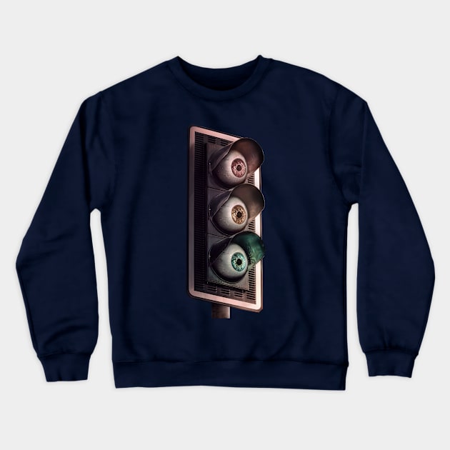 Traffic Eyes Crewneck Sweatshirt by Corvons